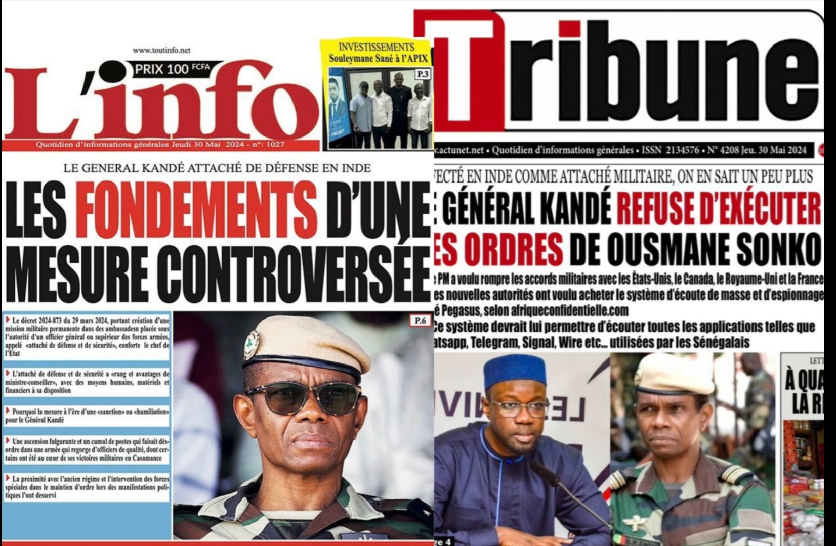 Mutation du général Kandé : une première crise entre Ousmane Sonko et le Chef de l’Etat Diomaye Faye.