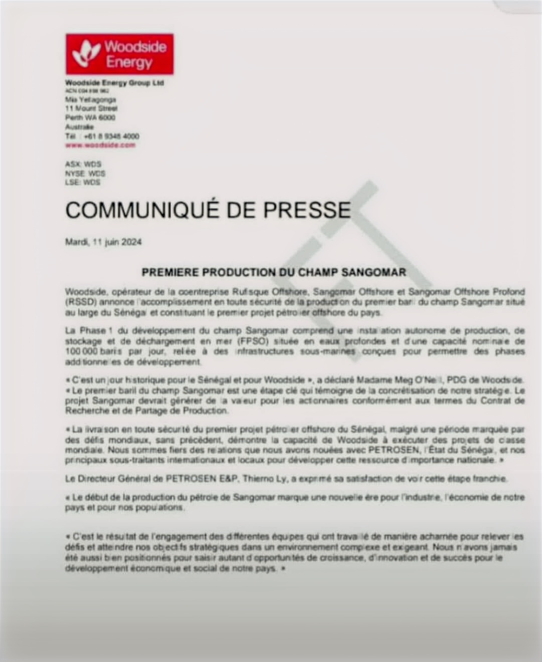 « Le Sénégal entre dans le cercle restreint des pays producteurs et exportateurs de pétrole »
