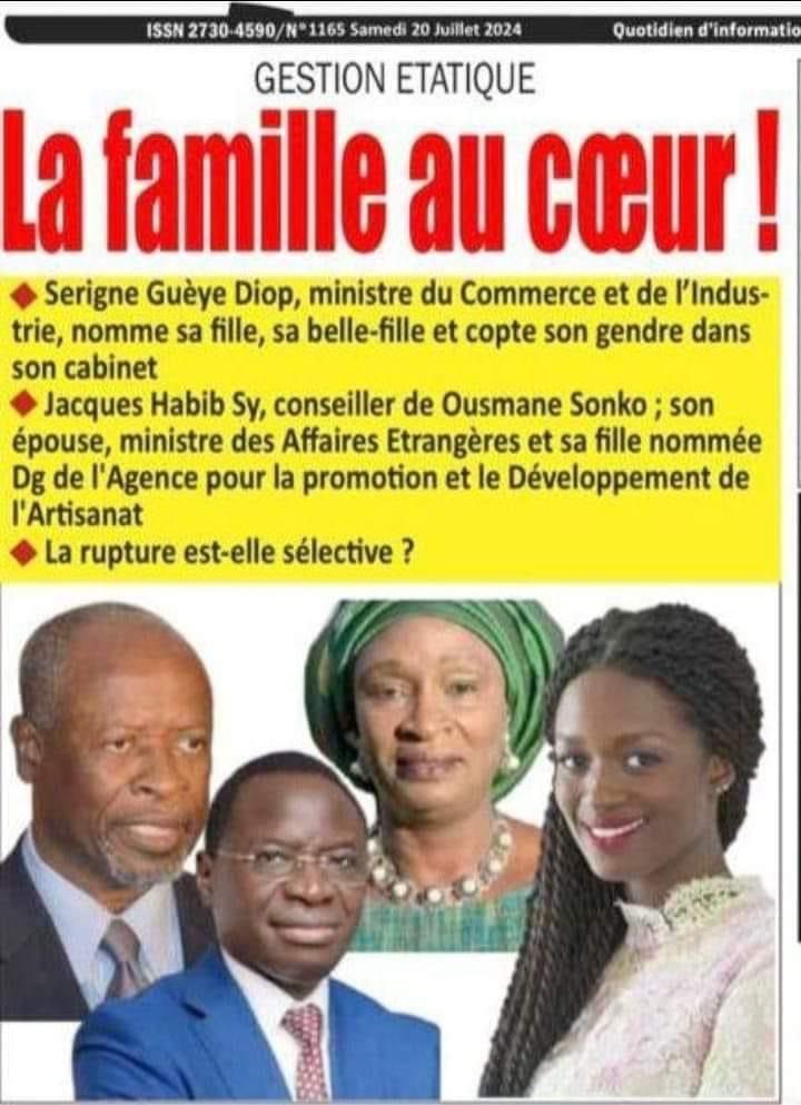 Sénégal : le népotisme au cœur du nouveau pouvoir